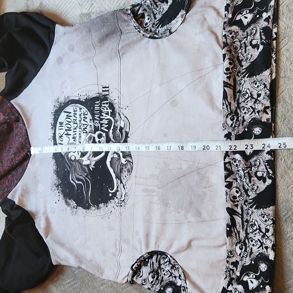 HALLOWEEN, Goth, Tim Burton, Corpes Bride, Cowl Neck Long Sleeve Shirt Sz L - Picture 8 of 12